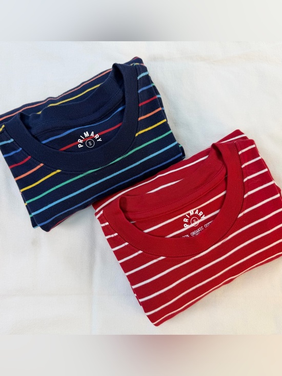 Primary Other - Primary Organic Cotton Crewneck Longsleeve Striped Pajama Top